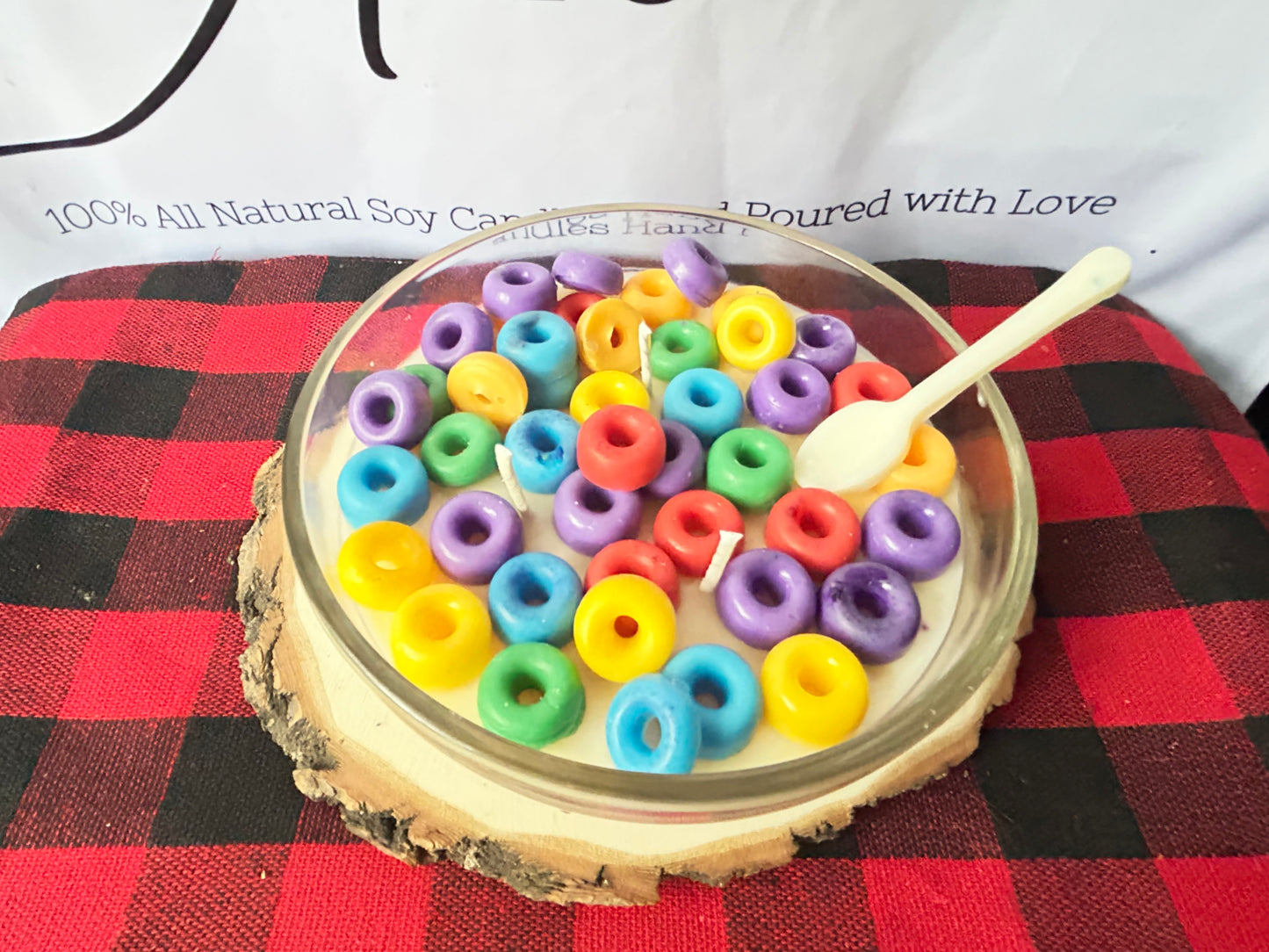 Fruit Loops Cereal Candle