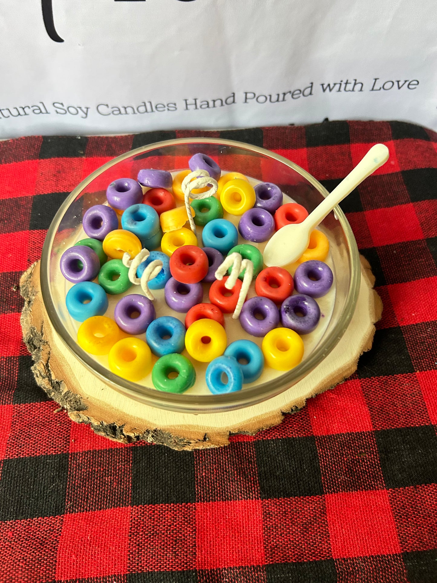 Fruit Loops Cereal Candle