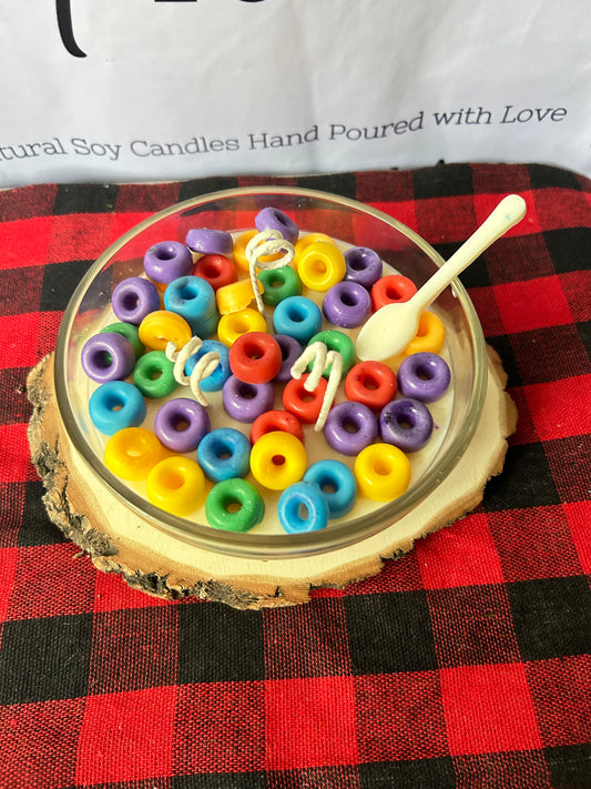 Fruit Loops Cereal Candle